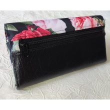 Rózsamintás sokzsebes pénztárca