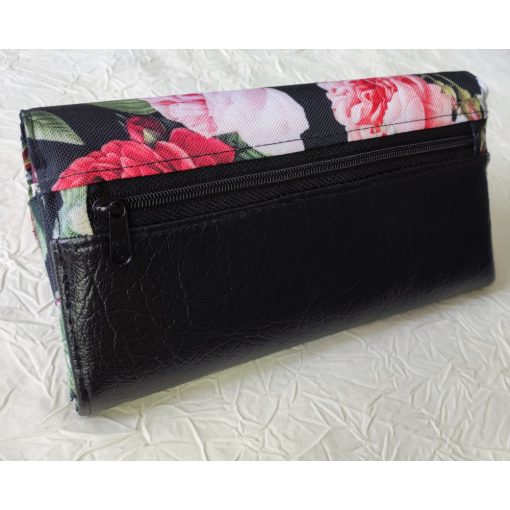 Rózsamintás sokzsebes pénztárca