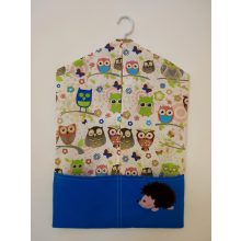 Baglyos, sünis mintás vászon ovis zsák