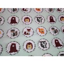 Baglyos, sünis mintás vászon ovis zsák